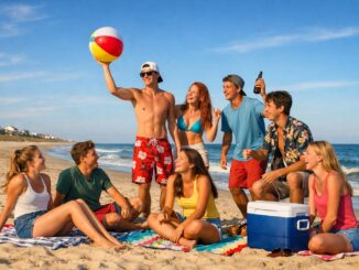 Senior Week North Myrtle Beach — students on the beach near Ocean Drive