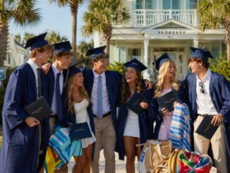 Senior Week beach house rental near Ocean Drive in North Myrtle Beach SC — graduating seniors arriving for the week